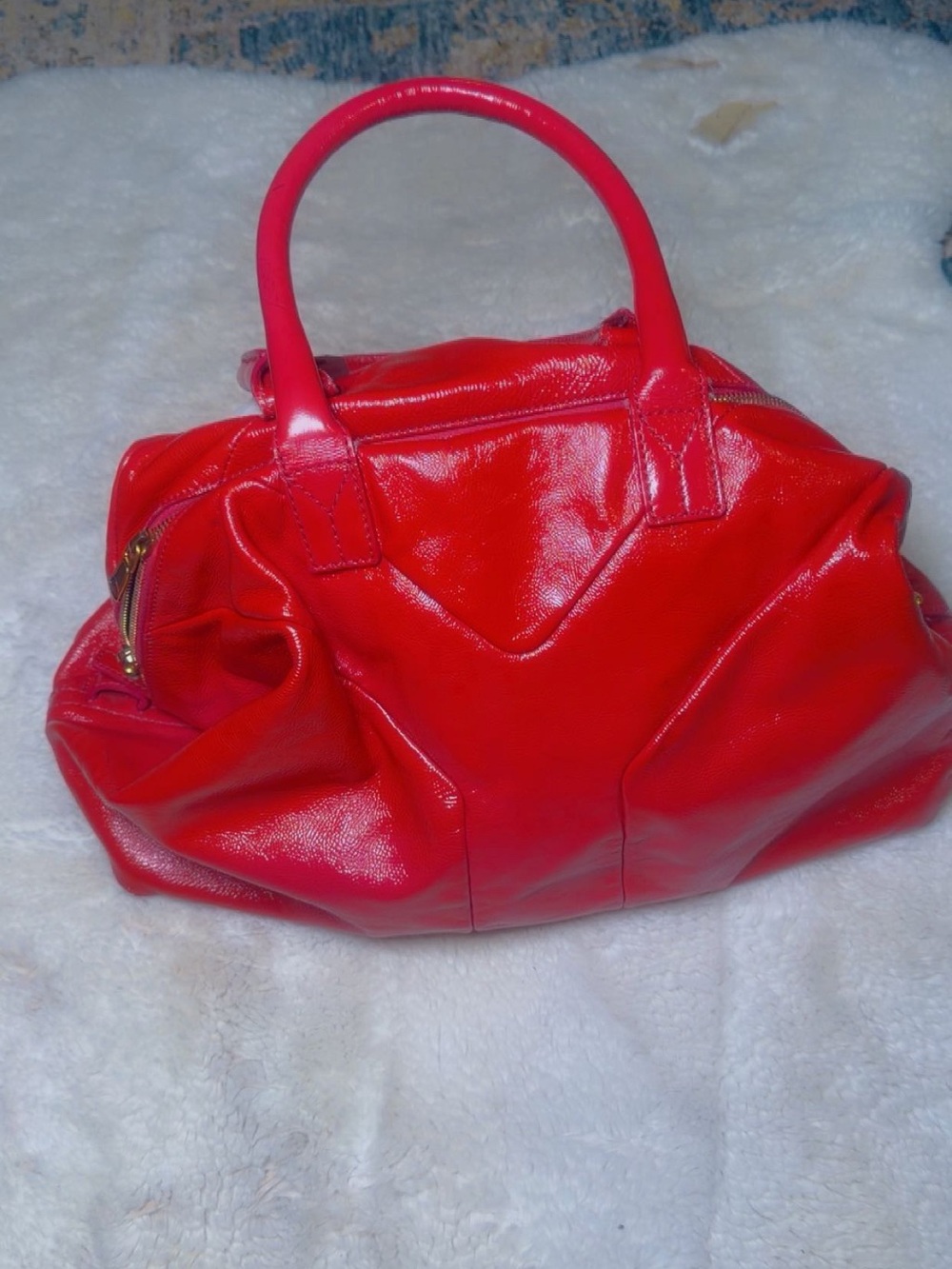 Yves Saint Laurent Vibrant Red Leather Tote Bag